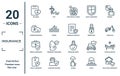 insurance linear icon set. includes thin line wellness, tsunami insurance, medical insurance, health real estate marriage contract
