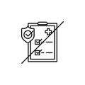 insurance, no medical exam, examination icon. Element of insurance icon. Thin line icon for website design and development, app