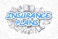 Insurance Plans - Cartoon Blue Text. Business Concept.