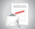 Insurance policy approved concept illustration