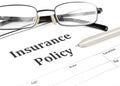 Insurance policy form on desk in office