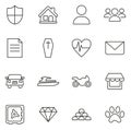 Insurance Policy Icons Thin Line Vector Illustration Set Royalty Free Stock Photo