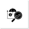 Insurance predictive analytics glyph icon Royalty Free Stock Photo