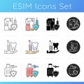 Insurance and protection icons set