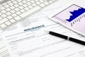 Insurance questionnaire and tablet Royalty Free Stock Photo