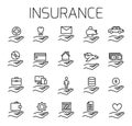 Insurance related vector icon set.