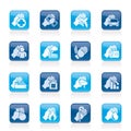 Insurance and risk icons Royalty Free Stock Photo