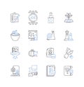 Insurance sector line icons collection. Coverage, Policy, Premium, Risk, Liability, Claim, Agent vector and linear