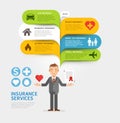 Insurance service with bubble speech template.