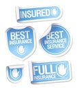 Insurance service stickers.