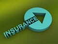 Insurance sign with arrow