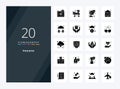 20 Insurance Solid Glyph icon for presentation