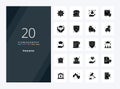 20 Insurance Solid Glyph icon for presentation