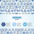 Insurance Concept Infographics Banner. Vector