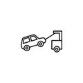 insurance, towed car, tow icon. Element of insurance icon. Thin line icon for website design and development, app development.