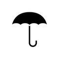 Insurance umbrella icon, vector illustration, black sign on isolated background