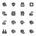 Insurance vector icons set