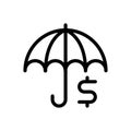 Insurance vector thin line icon Royalty Free Stock Photo