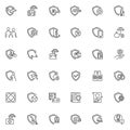 Insurance warranty line icons set