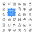 Insurance web icon set - outline icon set