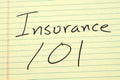 Insurance 101 On A Yellow Legal Pad Royalty Free Stock Photo
