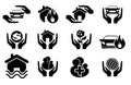 Insuranse icon set Royalty Free Stock Photo