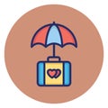 Insured travelling, tourism Vector Icon which can easily edit Royalty Free Stock Photo
