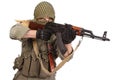 Insurgent wearing keffiyeh with AK 47 gun