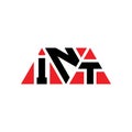 INT triangle letter logo design with triangle shape. INT triangle logo design monogram. INT triangle vector logo template with red Royalty Free Stock Photo