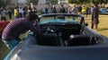 intage cars are on display during a show organized by the Vintag