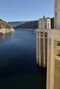 Intake towers of Hoover Dam overlooking Lake Mead. Hoover Dam, Arizona, Nevada Royalty Free Stock Photo