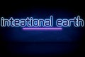 Inteational Earth Day - blue neon announcement signboard