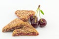 Integral biscuits with cherry fruit Royalty Free Stock Photo