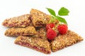 Integral biscuits with fresh raspberry Royalty Free Stock Photo