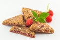 Integral biscuits with fresh raspberry Royalty Free Stock Photo