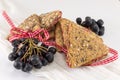 Integral cookies with aronia on a table Royalty Free Stock Photo
