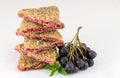 Integral cookies with aronia on a table Royalty Free Stock Photo