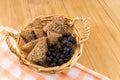 Integral cookies with aronia on a table Royalty Free Stock Photo