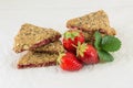 Integral cookies with strawberry and seeds Royalty Free Stock Photo