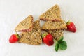 Integral cookies with strawberry and seeds