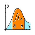 integral math science education color icon vector illustration