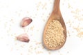 Integral Rice into a spoon. Wholegrain. Cateto Royalty Free Stock Photo