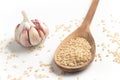 Integral Rice into a spoon. Wholegrain. Cateto Royalty Free Stock Photo