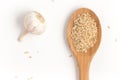 Integral Rice into a spoon. Wholegrain. Cateto Royalty Free Stock Photo