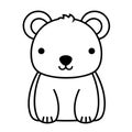 Integrate charm into your designs with our endearing bear outline icon vector Royalty Free Stock Photo