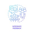 Integrate feedback blue gradient concept icon Royalty Free Stock Photo