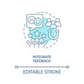 Integrate feedback turquoise concept icon