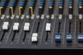 Integrated amplifier and equalizer mixer switch of sound equpiment Royalty Free Stock Photo
