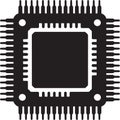 Integrated circuit cpu as vector icon illustration for computer processor Royalty Free Stock Photo