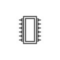 Integrated circuit, microchip line icon
